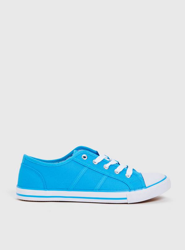 Bright Blue Eyelet Canvas Shoes - 7